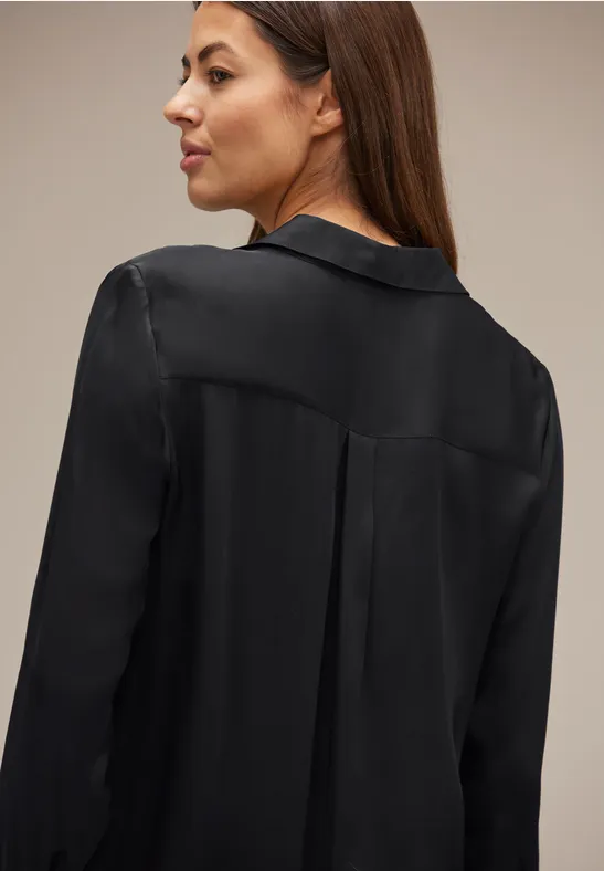 Viskose Hemdbluse Black