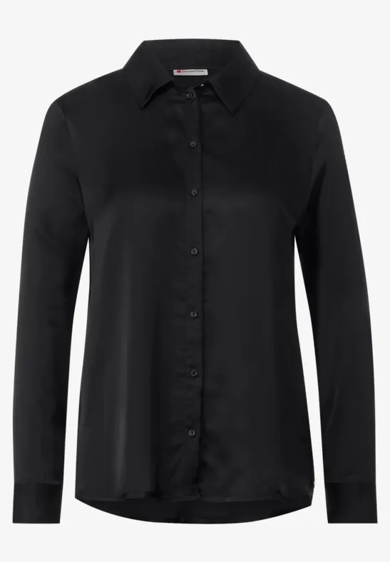 Viskose Hemdbluse Black
