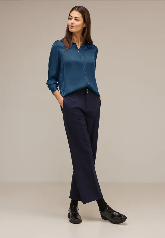 Viskose Hemdbluse atlantic blue