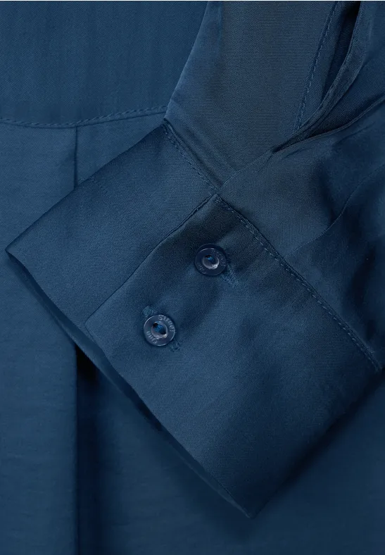 Viskose Hemdbluse atlantic blue