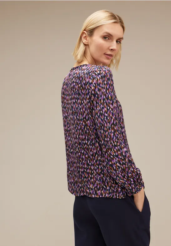 Bluse in Satinoptik atlantic blue