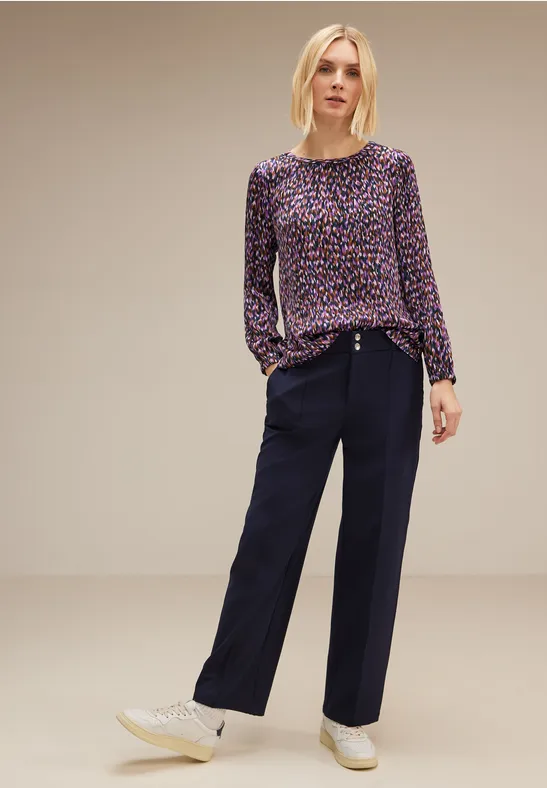 Bluse in Satinoptik atlantic blue