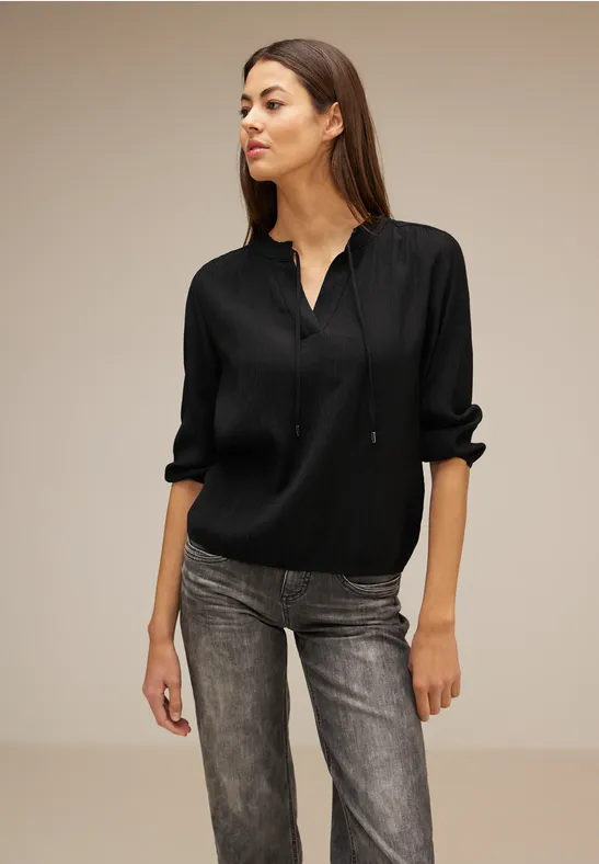 Tunikabluse mit Rüschen Black