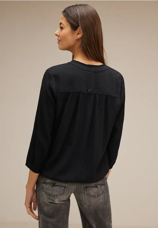 Tunikabluse mit Rüschen Black