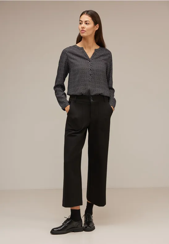 Viskosebluse mit Print Black