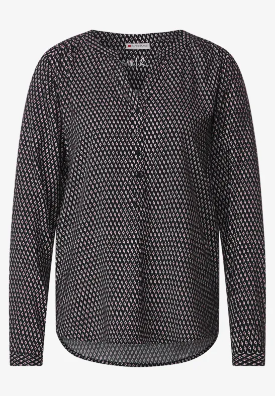 Viskosebluse mit Print Black
