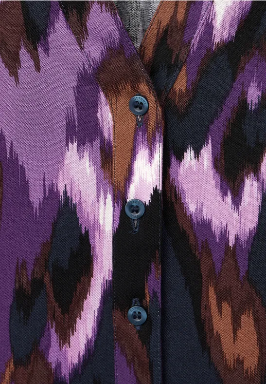 Viskosebluse mit Print deep pure lilac
