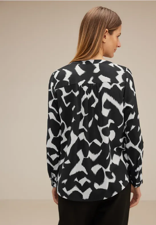 Turn-Up Viskosebluse Black