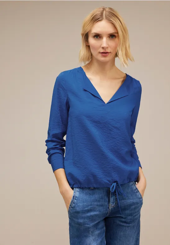Bluse mit Raffung fresh intense gentle blue