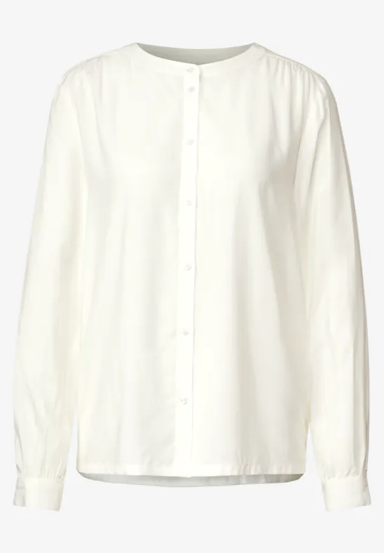 Viskosebluse mit Knopfleiste off white