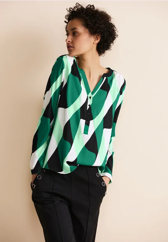 Viskose Bluse mit Print fresh spring green