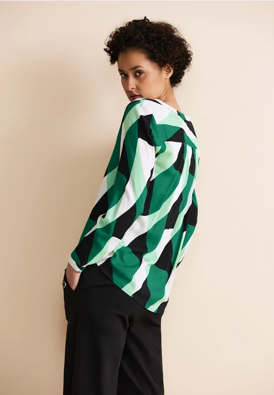 Viskose Bluse mit Print fresh spring green