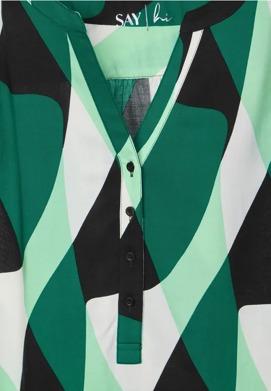 Viskose Bluse mit Print fresh spring green