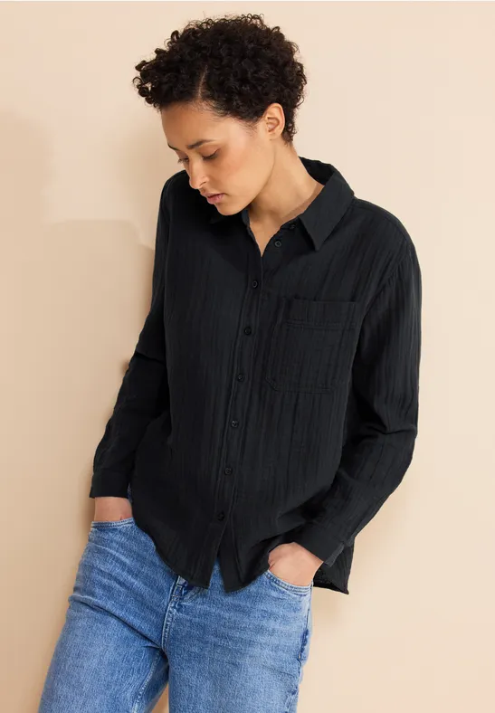 Mousseline shirtblouse Black