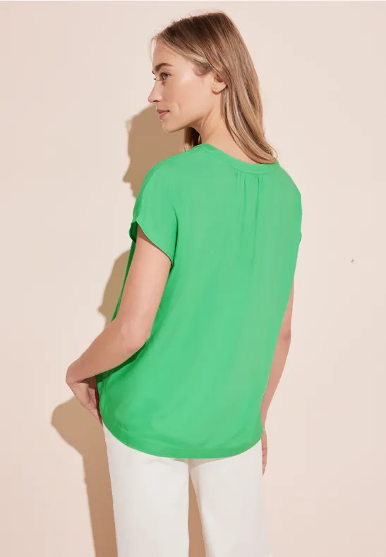 Blouse met mouwaanzet soft grass green