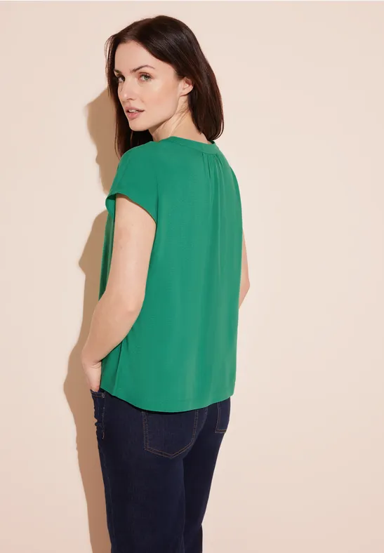 Blusenshirt in Unifarbe fresh spring green