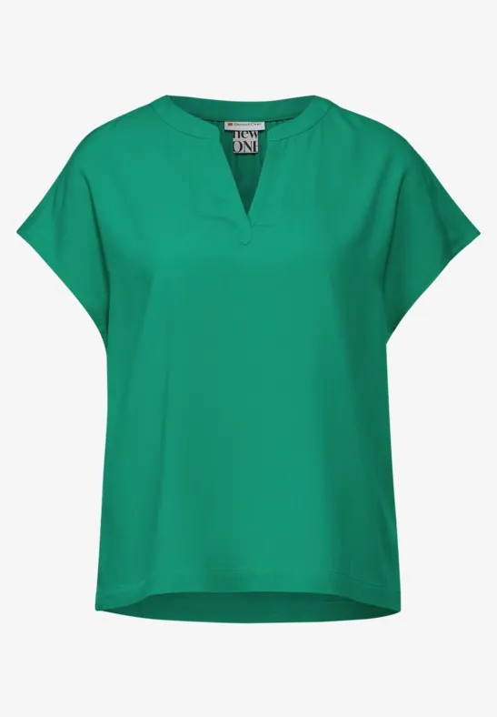 Blusenshirt in Unifarbe fresh spring green