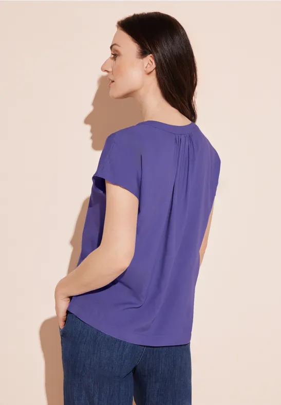 Blusenshirt in Unifarbe elderflower purple