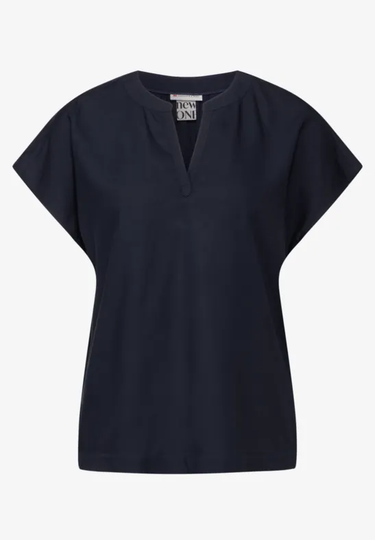 T-shirt chemisier en viscose deep blue