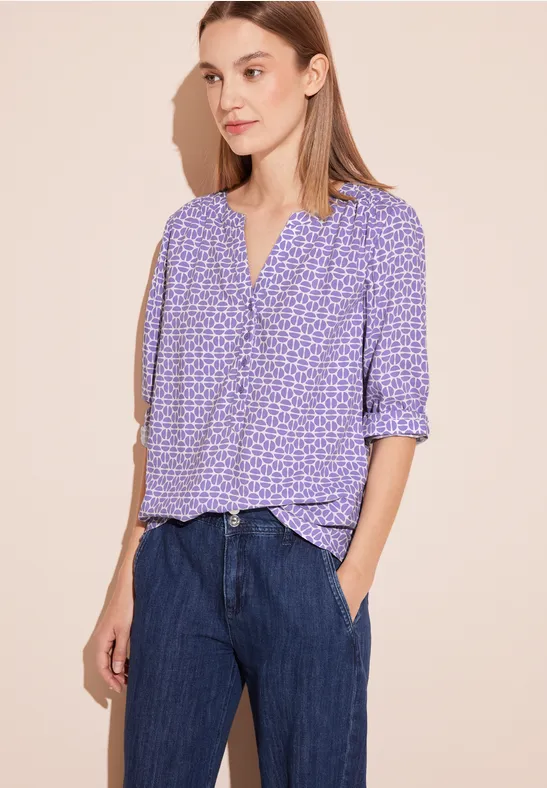 Basic viscose blouse shiny lilac