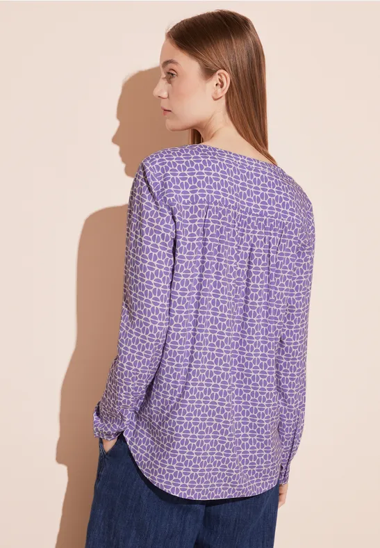 Basic viscose blouse shiny lilac