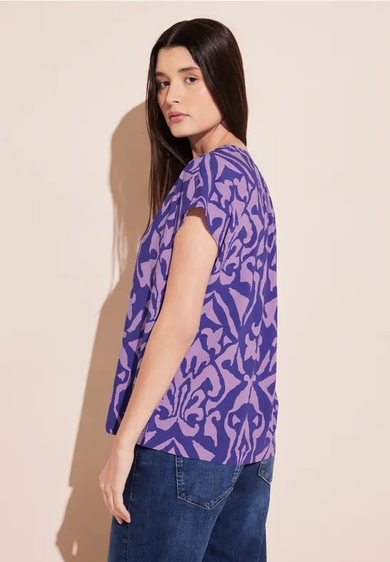 Print Bluse intense royal blue