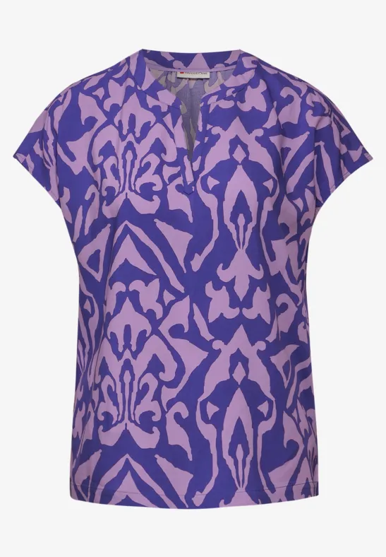 Print Bluse intense royal blue