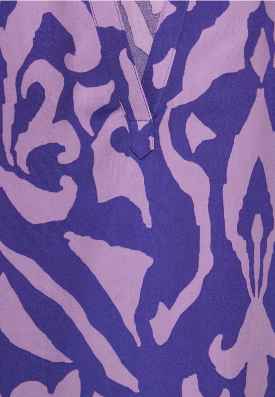 Print Bluse intense royal blue