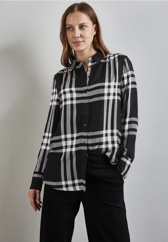 Blouse longue à carreaux Black