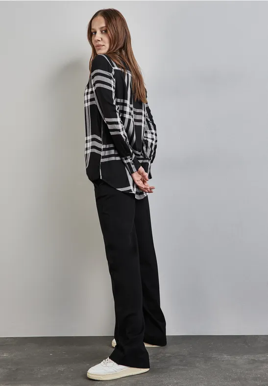 Blouse longue à carreaux Black