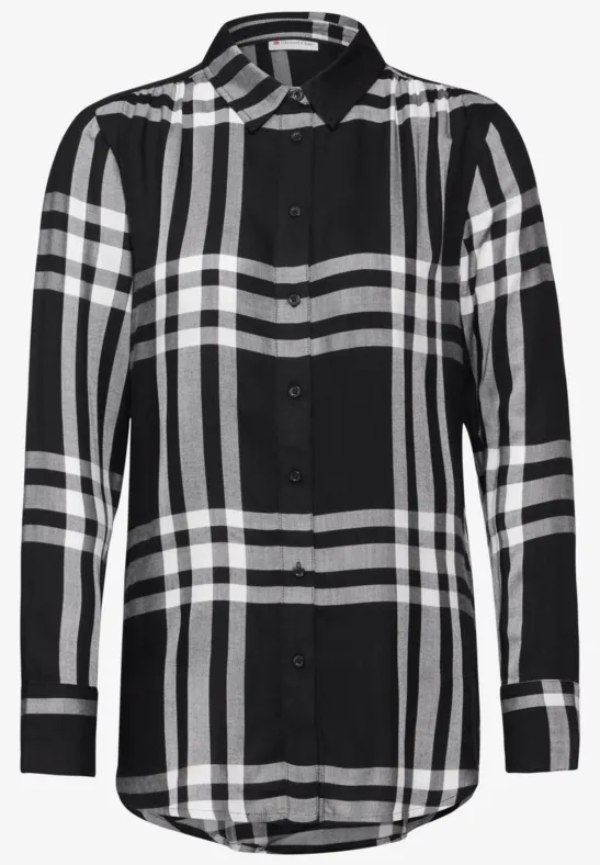 Blouse longue à carreaux Black
