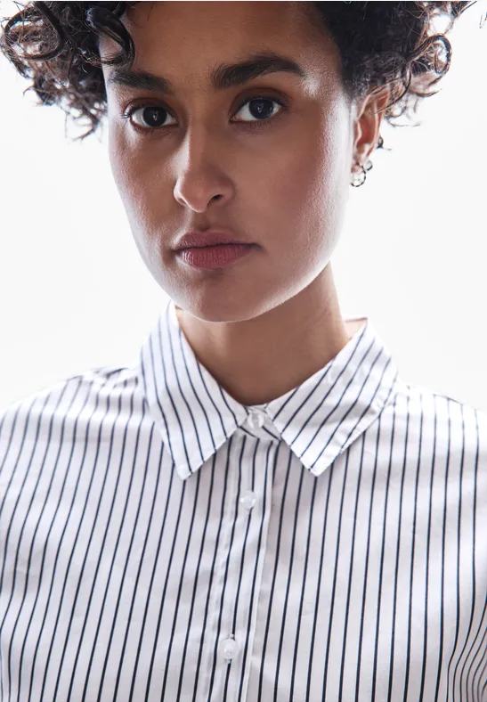 Gestreifte Business Bluse White