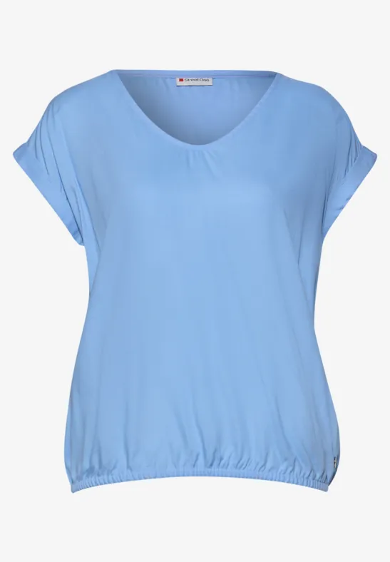 Bluse in Unifarbe original blue