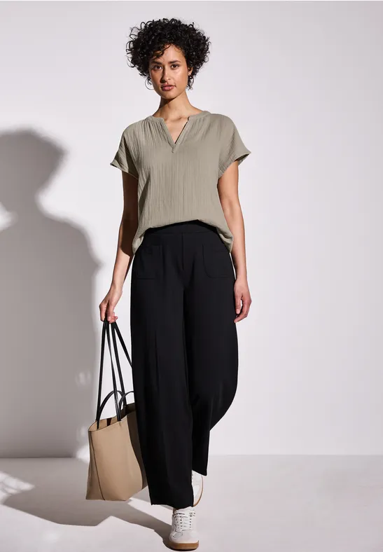 Musselin-Bluse safari beige