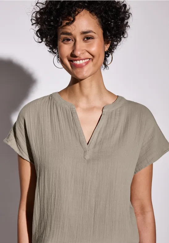 Musselin-Bluse safari beige