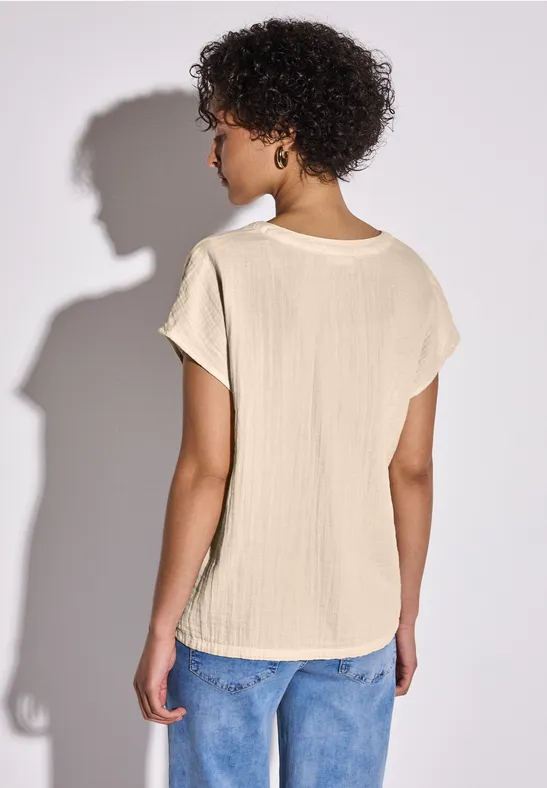 Musselin-Bluse velvet cream