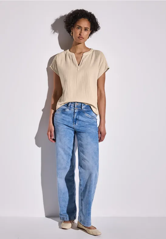 Musselin-Bluse velvet cream