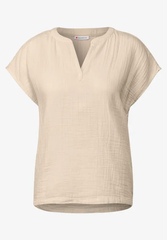 Musselin-Bluse velvet cream