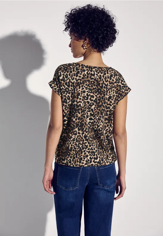 Blouse à motif léopard cub brown