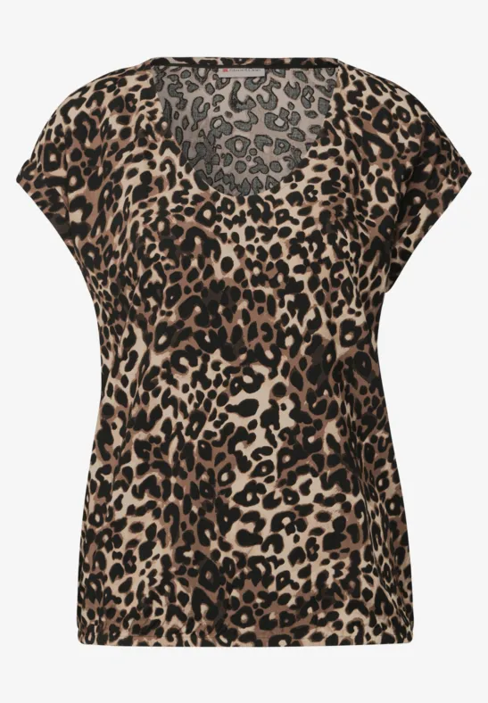 Blouse à motif léopard cub brown