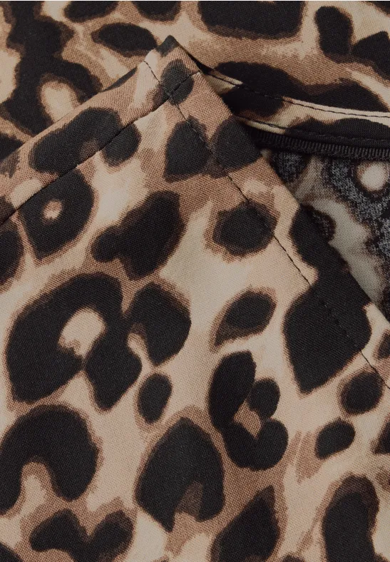 Blouse à motif léopard cub brown