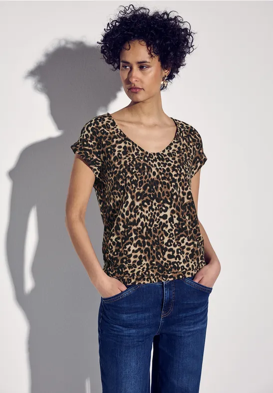 Blouse à motif léopard cub brown