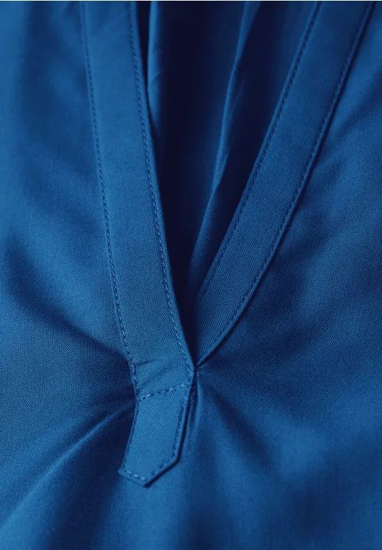 Bluse in Unifarbe dodger blue