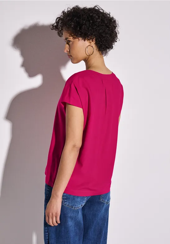 Bluse in Unifarbe juicy berry
