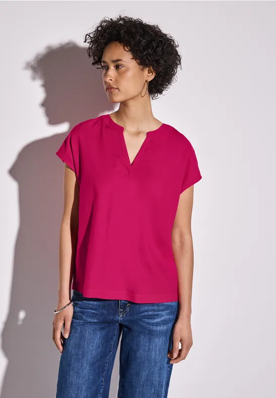Bluse in Unifarbe juicy berry
