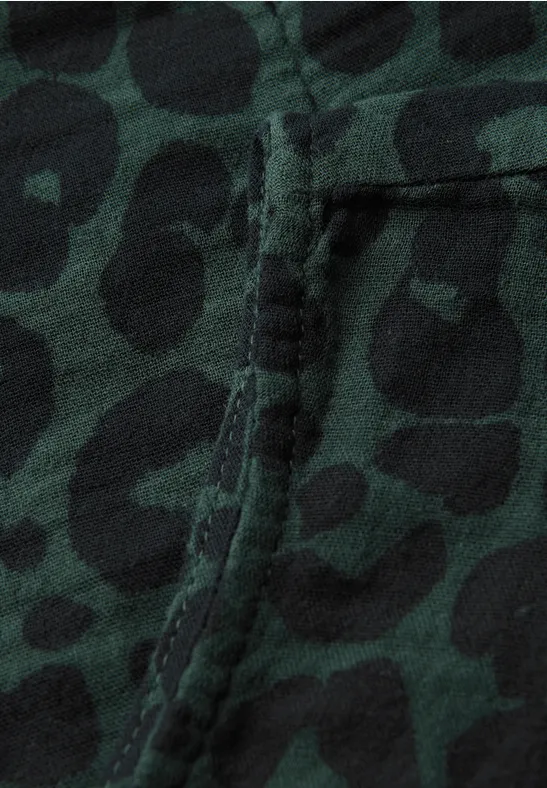 Top chemisier en mousseline avec imprimé mid green