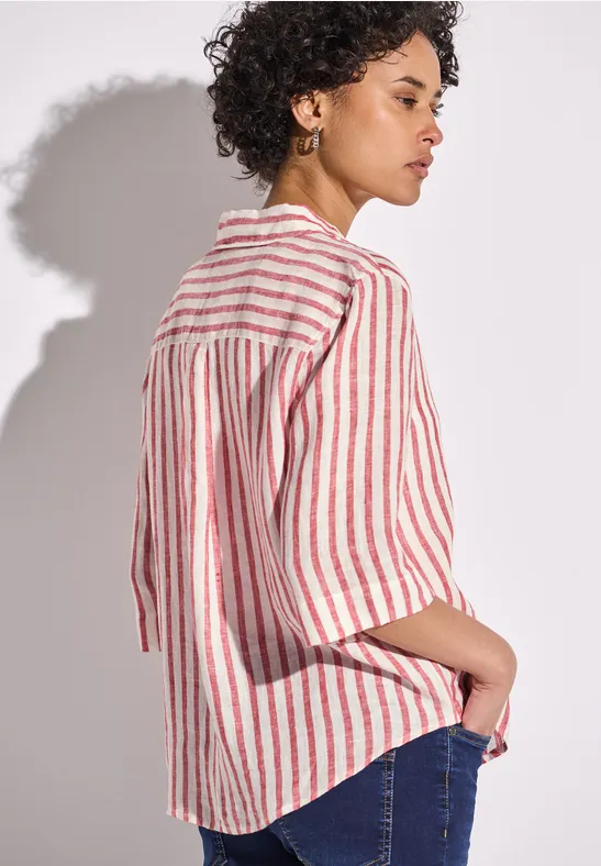 Gestreept overhemd blouse glory red