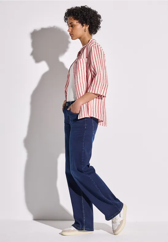 Gestreept overhemd blouse glory red