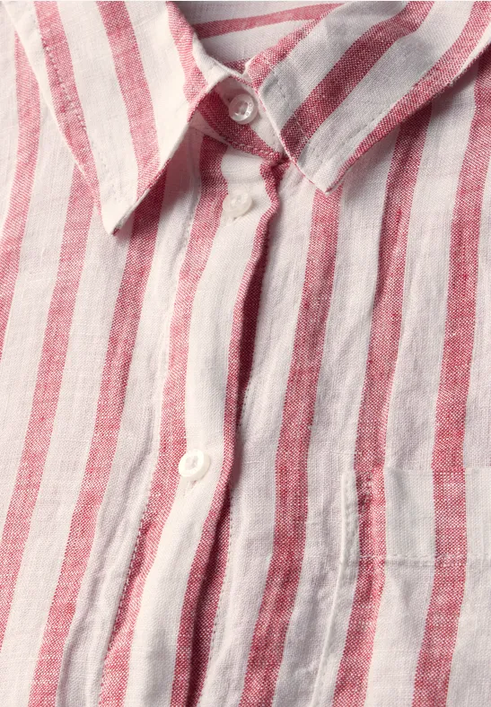 Gestreept overhemd blouse glory red