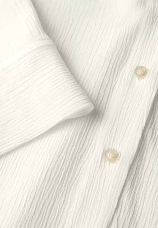 Crinkle-Hemdbluse off white